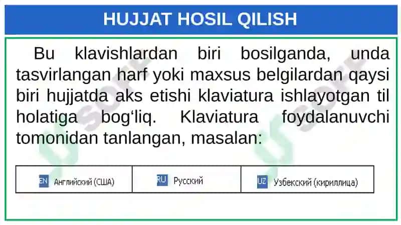 Word dasturida ishlash 8