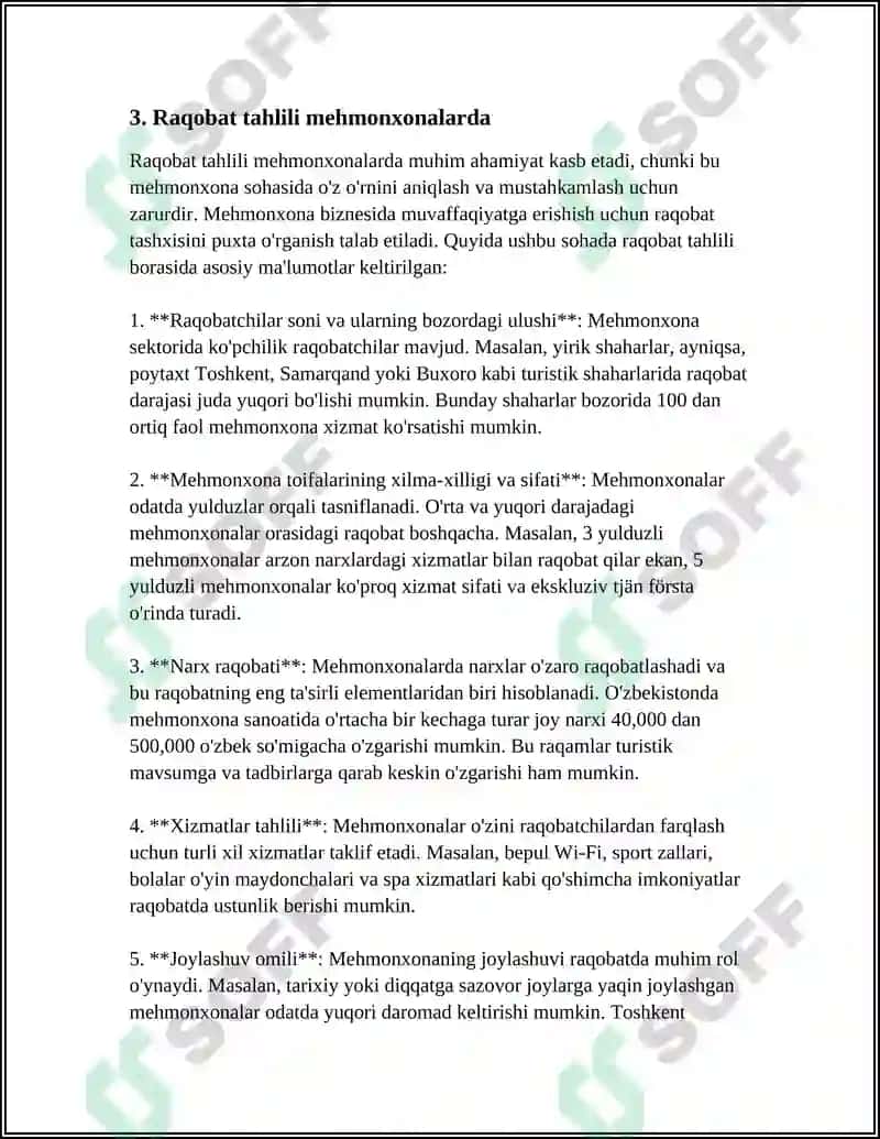 MEHMONXONALARNI TASHKIL ETISHDA MARKETING TAHLILLARI 8