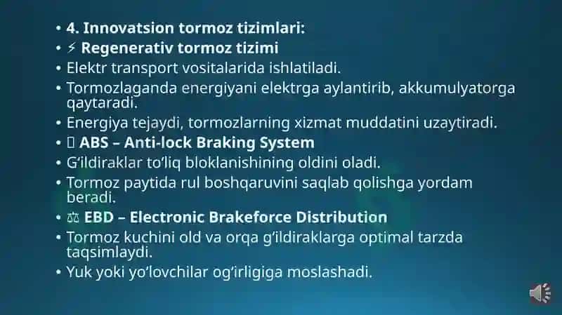 Avtomabil tormoz tizimlarini modernizatsiya qilish va hafsizlikni oshirish 8