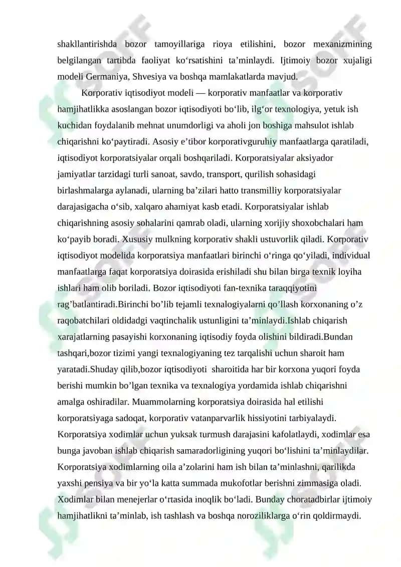 Bozor iqtisodiyoti,uning vujudga kelishi va rivojlanishining shart-sharoitlari 8