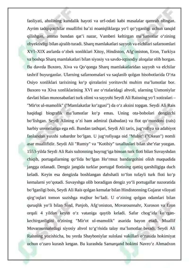 O‘rta Osiyoning XIX asr oxiri XX asr boshlari tarixiga oid rus va yevropa tillaridagi manbalar 8