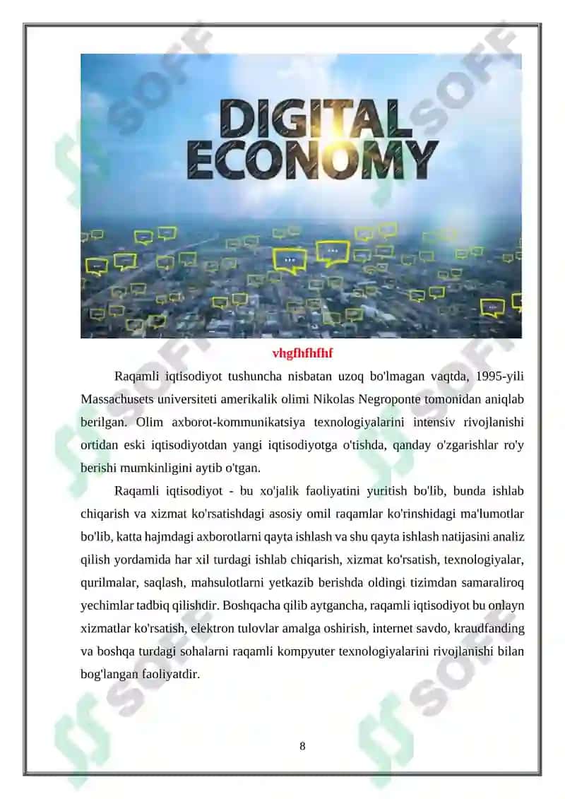 Raqamli iqtisodiyot tushunchasi 8