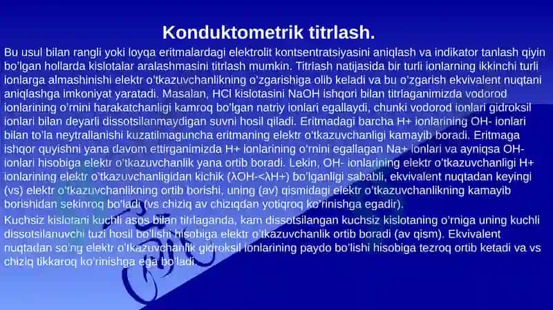 Konduktometrik analiz metodi 8