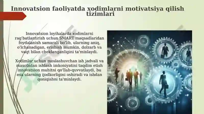 Innovatsion sohada kadrlarni boshqarish mexanizmi 8