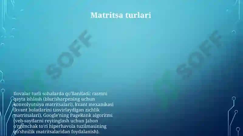 Matritsa haqida ma'lumot 8