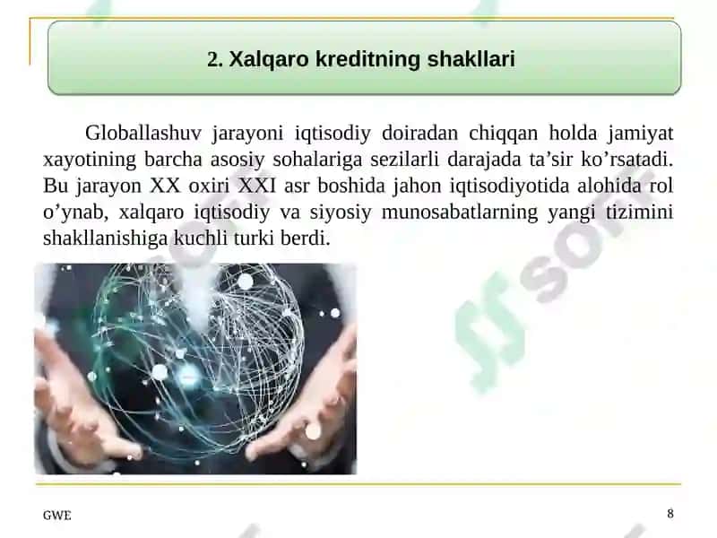 Xalqaro kredit munosabatlari 8