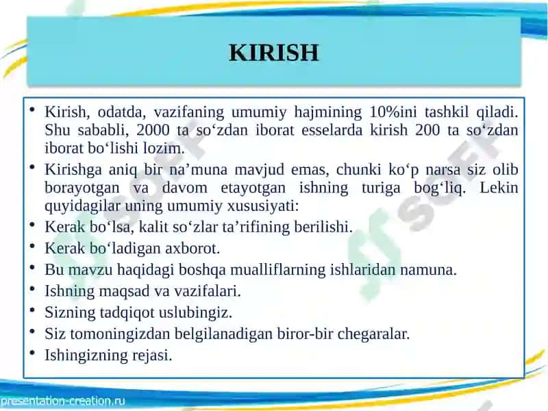 Soha bo‘yicha belgilangan mavzu asosida ilmiy tadqiqot 8