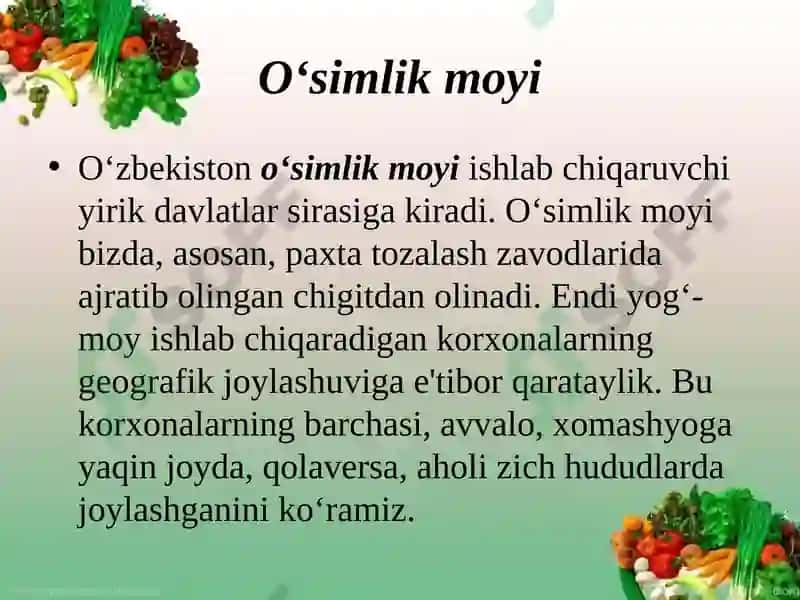 O‘zbekistonoziq-ovqatsanoati 8