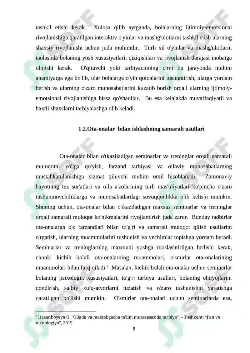 Bolalarning ijtimoiy-emotsional rivojlanishiga qaratilgan interaktiv o'yinlar va mashg'ulotlarni tashkil etishning nazariy asoslari 8