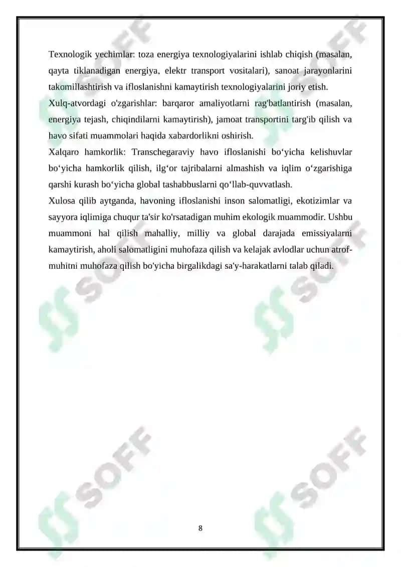 ATMOSFERANI IFLOSLANISHINI KELTIRIB CHIQARUVCHI ASOSIY MANBALAR 8