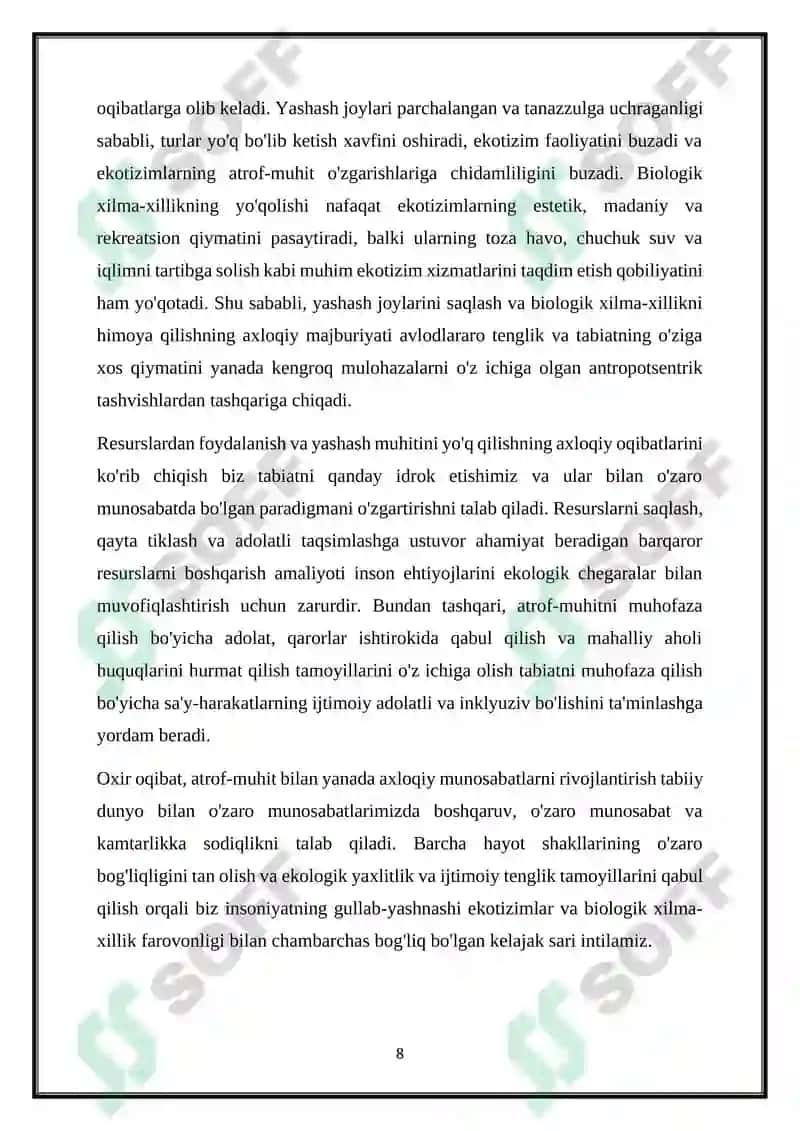 EKOLOGIYA VA AHLOQ 8
