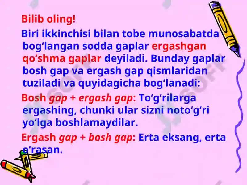 Qo‘shma Gaplar 8