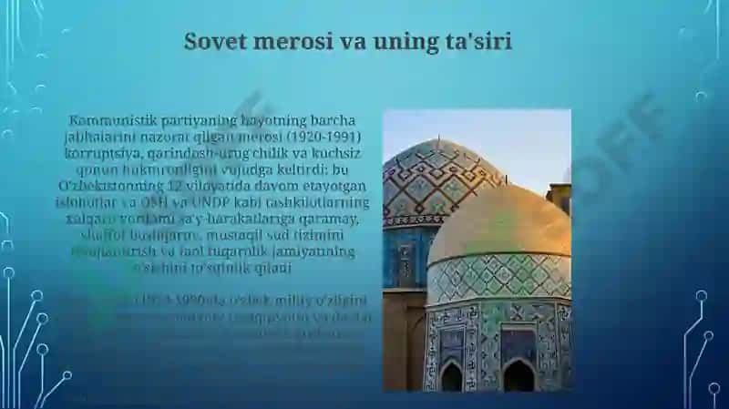 O'zbekiston demokratik fuqarolik jamiyati asoslarining shakillanishi 8