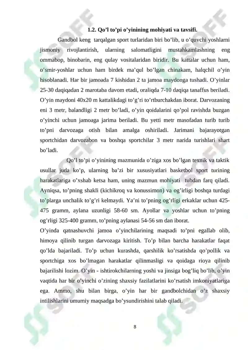 MUSTAQIL O`ZBEKISTONDA GANDBOL O'YININING RIVOJLANISHI VA TARBIYASIDAGI AHAMIYAT 8