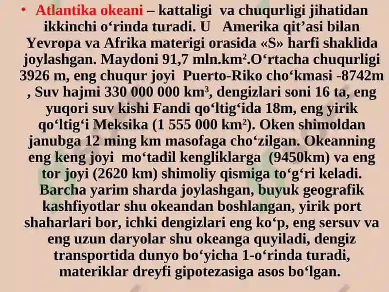 Janubiy okean, uning chegaralari haqidagi ma’lumotlarning geografik talqini 8