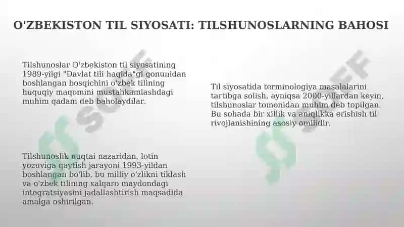 Oʻzbek etnosining tili masalasida tilshunoslarining qarashlari 8