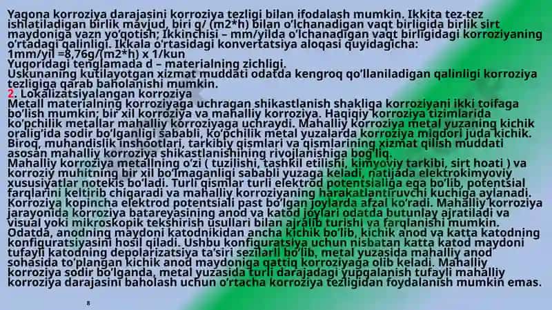 METALLAR KORROZIYASIGA QARSHI KURASHISH USULLARI 8