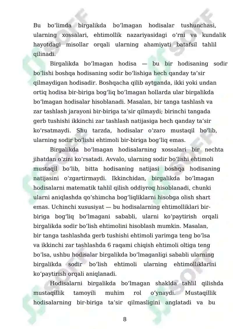 Hodisalar Nazariyasi 8