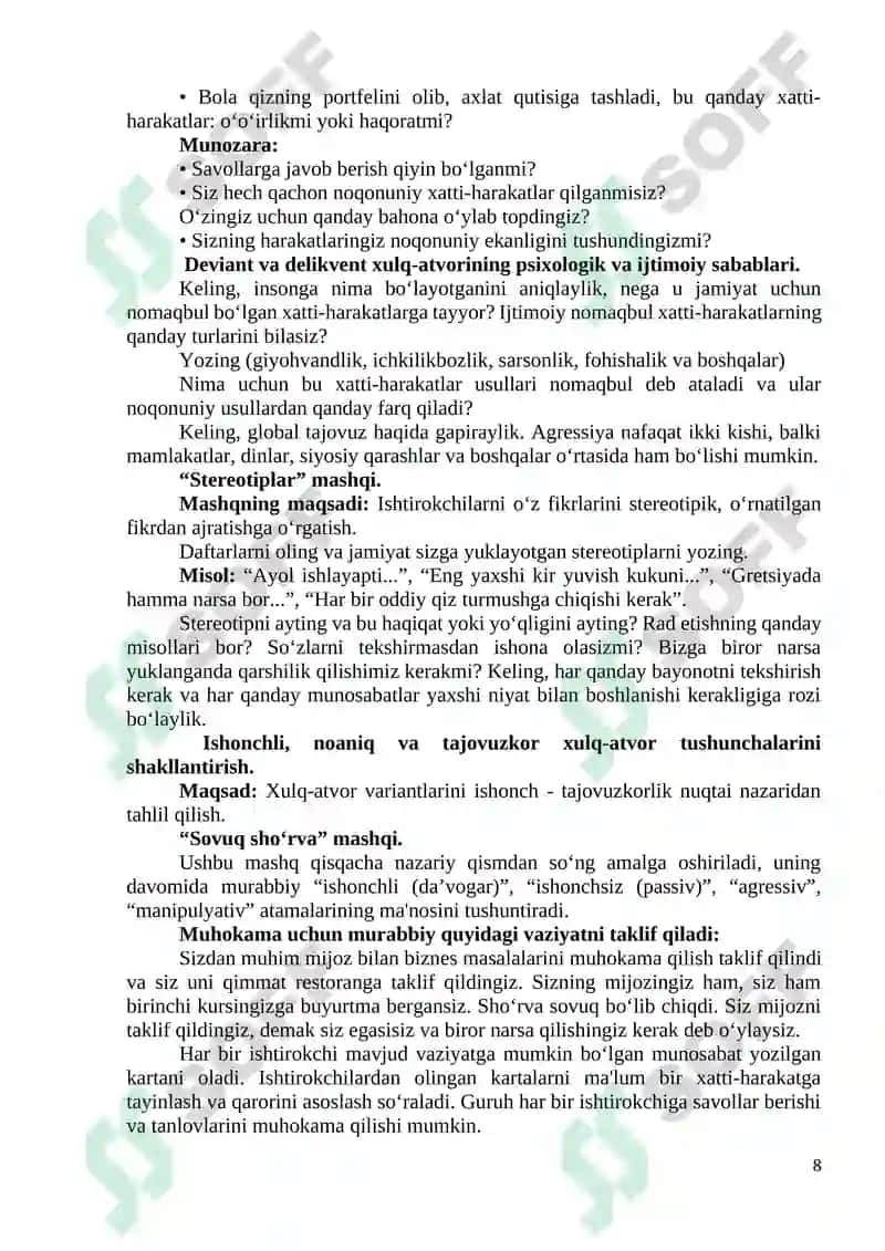 Agressiv (Tajovuzkor) Xatti-Harakatlar 8