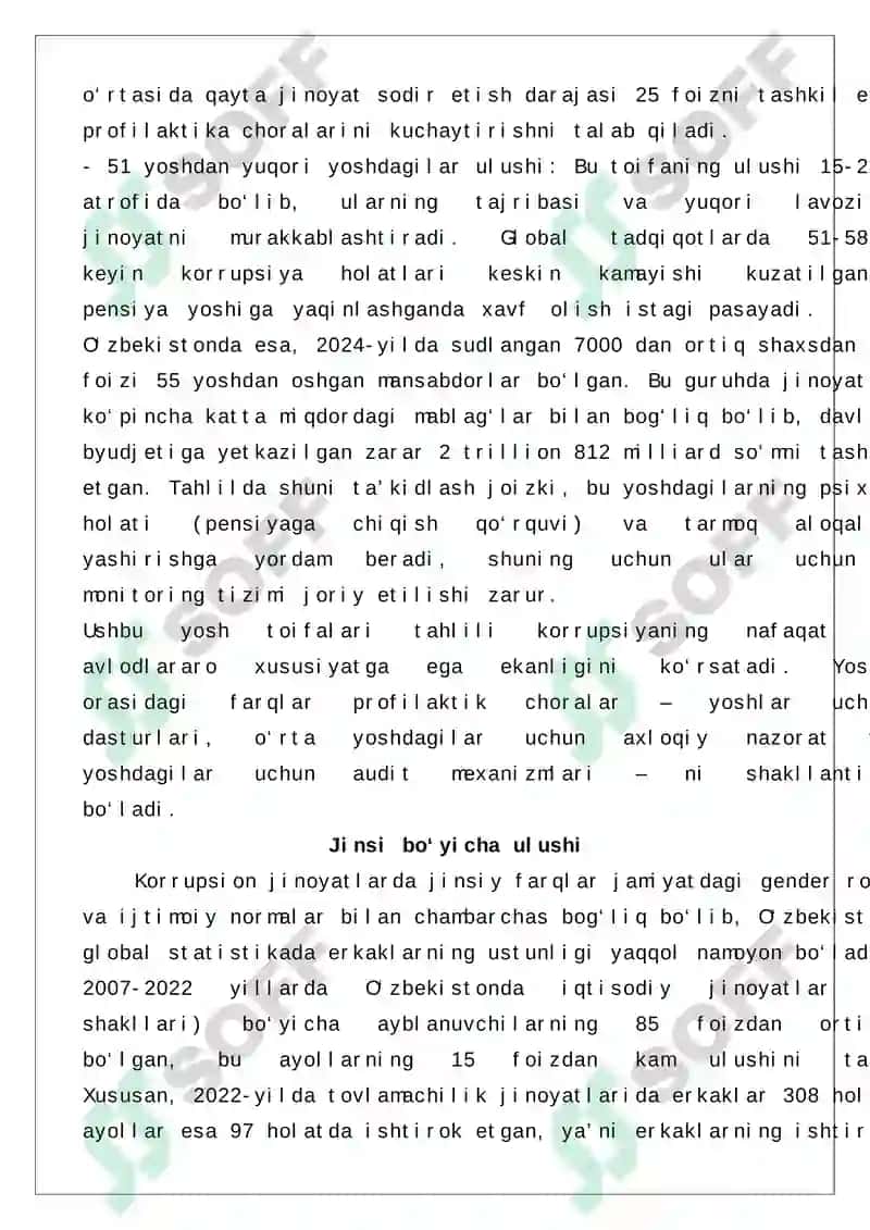 Korrupsiyaga oid huquqbuzarlik sodir etgan shaxslarning kriminologik tavsifi 8