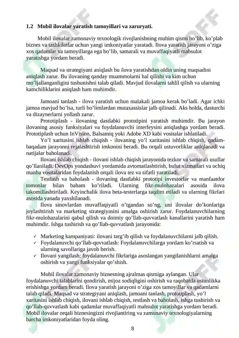 Gul do'koni kurs ishi Dasturi bilan birga 8