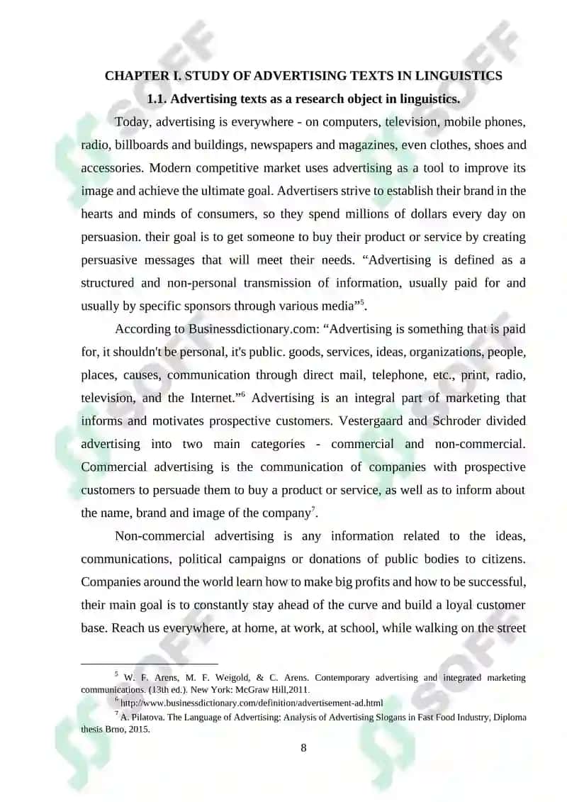 Grammatical features of advertisement texts 8