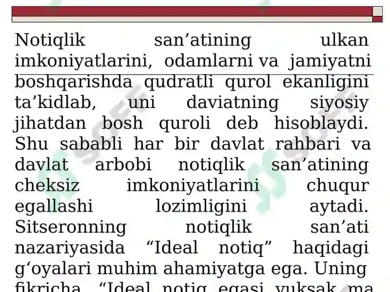 Nutq texnikasi va notiqlik madaniyati. Sharq mutafakkirlari notiqlik san’ati haqida. Oʻqituvchining nutq madaniyati va notiqlik san’ati. 8