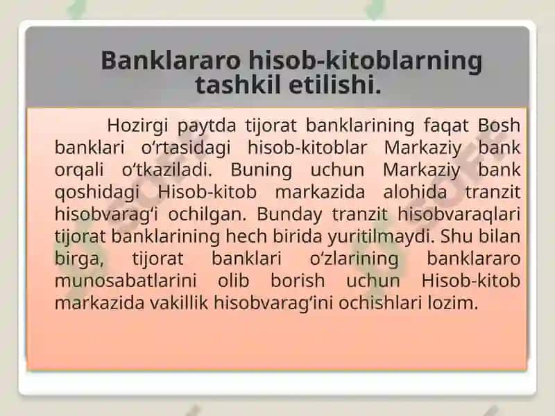 Banklararohisob-kitobLARHISOBI 8
