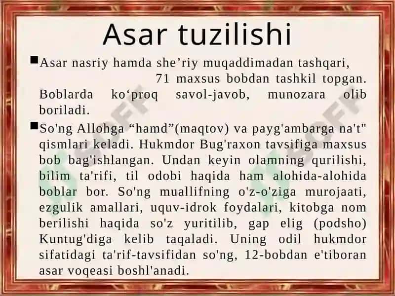 Yusuf Xos Hojib 8