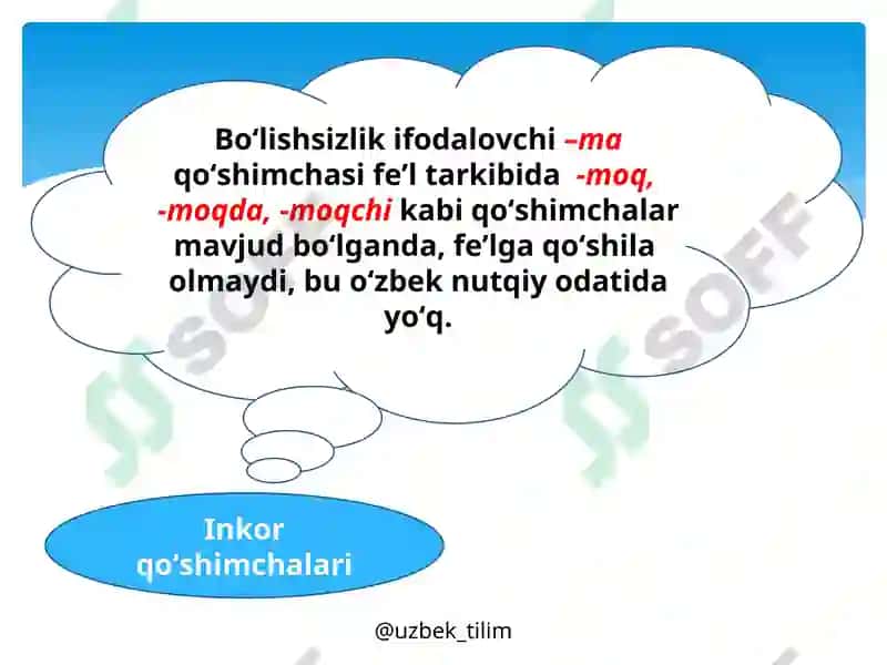 INKOR IFODALOVCHI MORFOLOGIK VOSITALAR USLUBIYATI 8