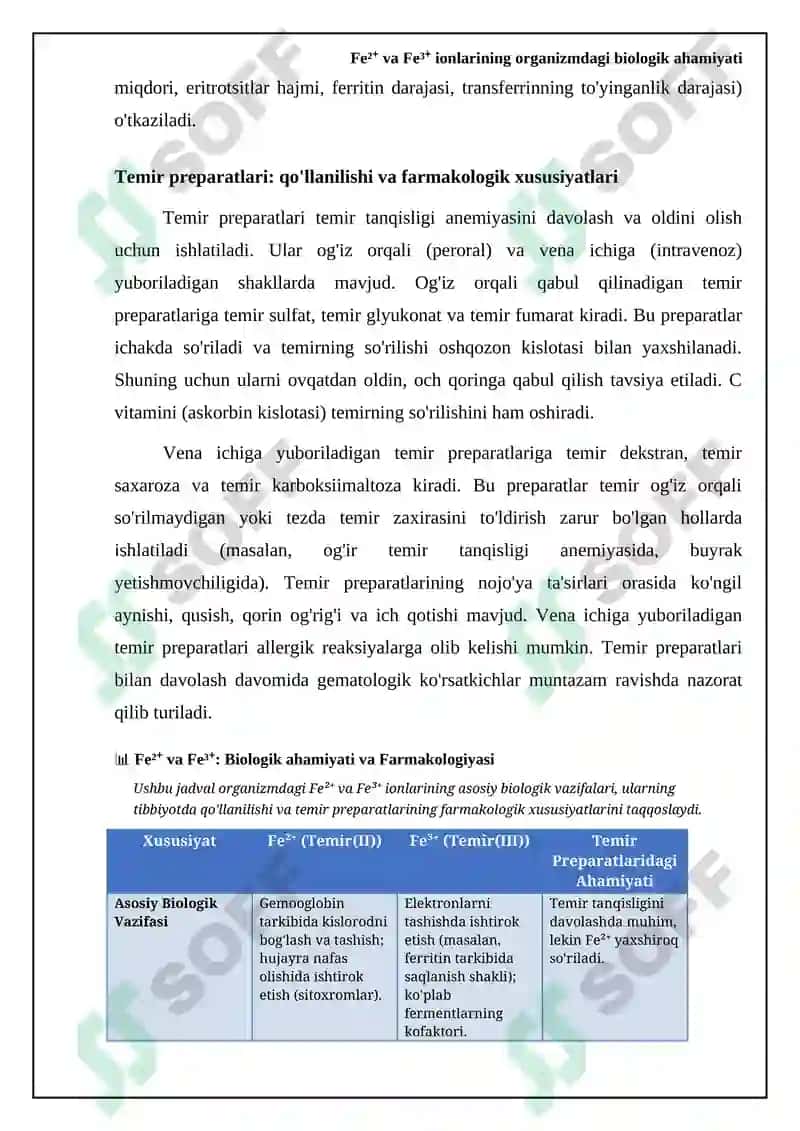 Temir (Fe) inson organizmida muhim roli 8