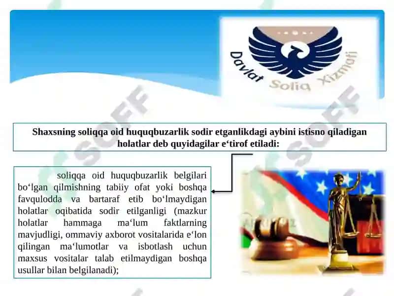 Soliqqa oid huquq buzilari uchun javobgarlik choralari 8