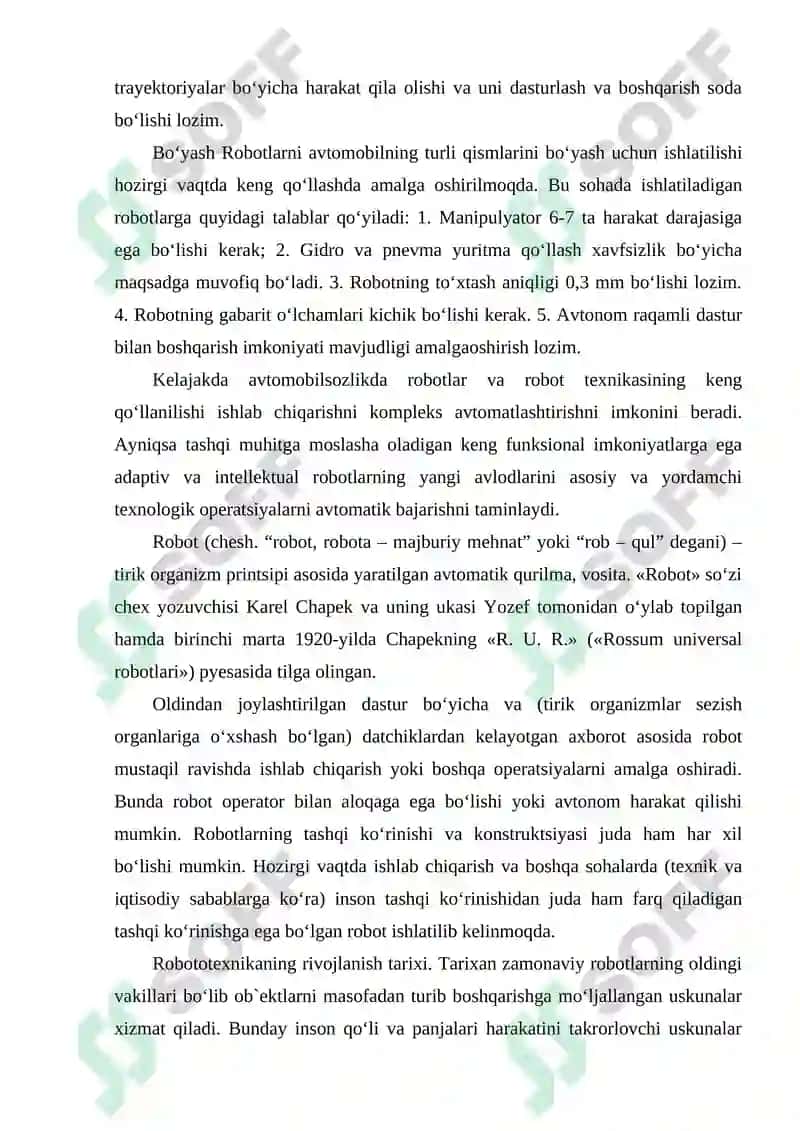 Avtomatlashtirilgan RDB texnologik jihozlari 8