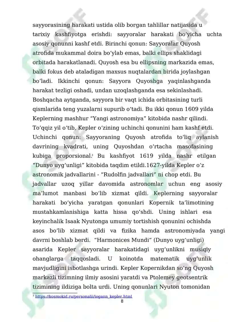 Kepler qonunlari 8