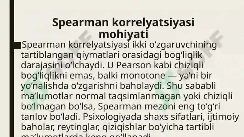 Person va Sperma korrelyatsiya mezonlari 8