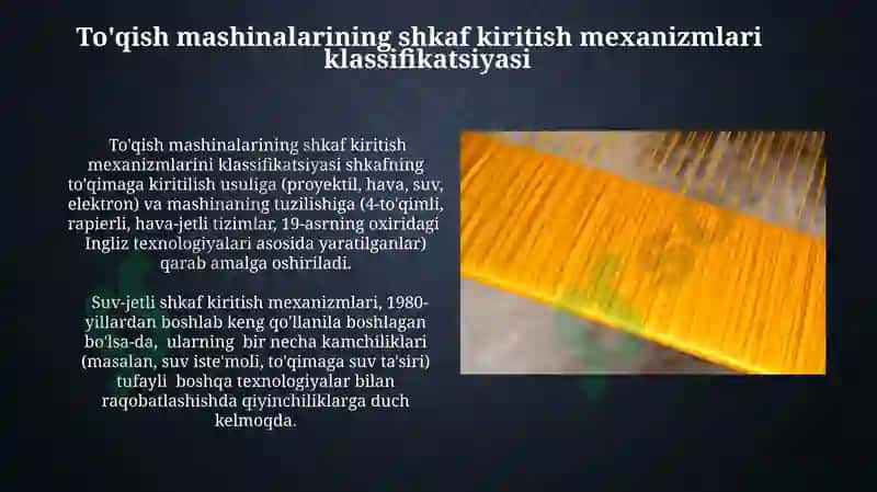Zamonaviy to'quv dastgohlarining Homuza hosil qiluvchi mexanizmlari 8