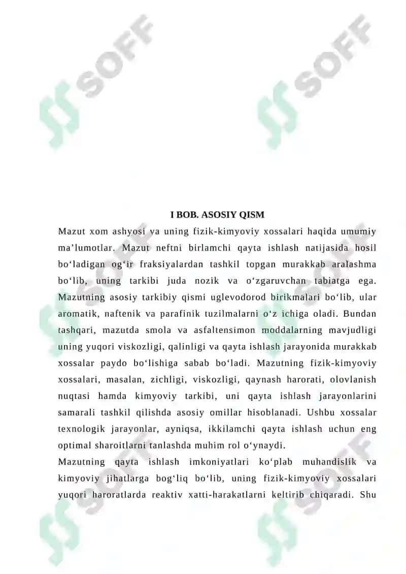 Mazut va uning tarkibi haqida umumiy ma’lumotlar 8