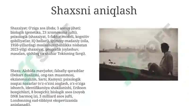 Shaxsiyatni ochish, Shaxsiyatni o'rganish 8