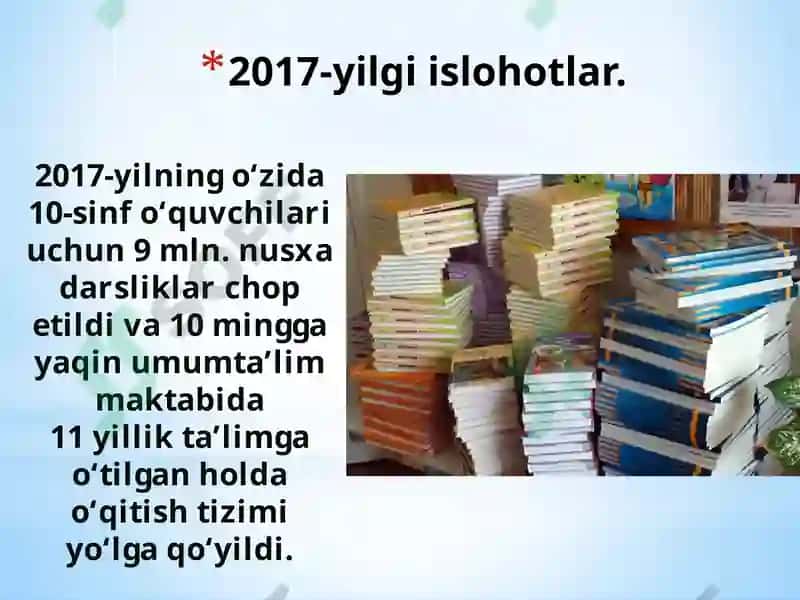 Kadrlar tayyorlash va ta’lim sohasini isloh qilish 8