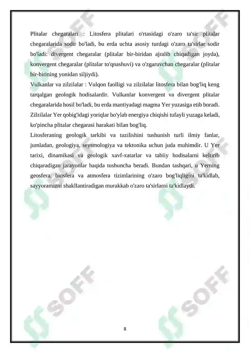 Litosferaning EKOLOGIK FUNKSIYASI 8