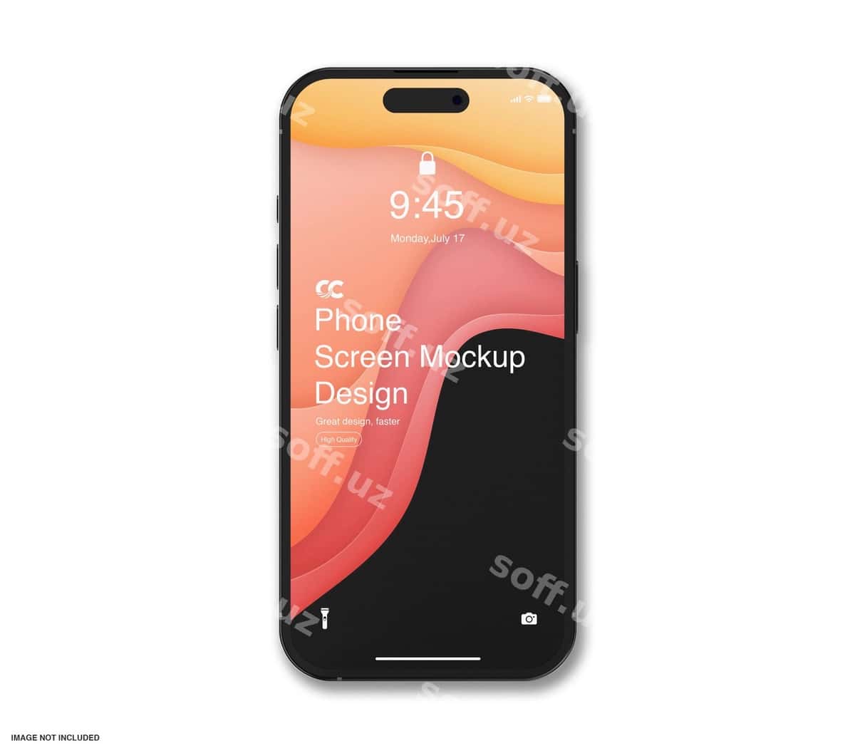 Smartfon ekrani namunasi yuqori ko'rinish | Smartphone screen mockup top view 1