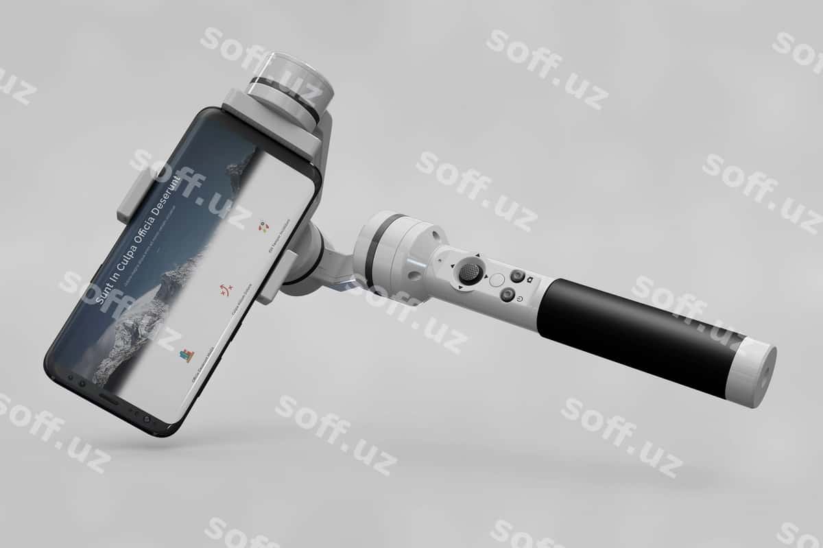 Soxta selfi tayoqchasi bilan smartfon | Smartphone with selfie stick mock up 1