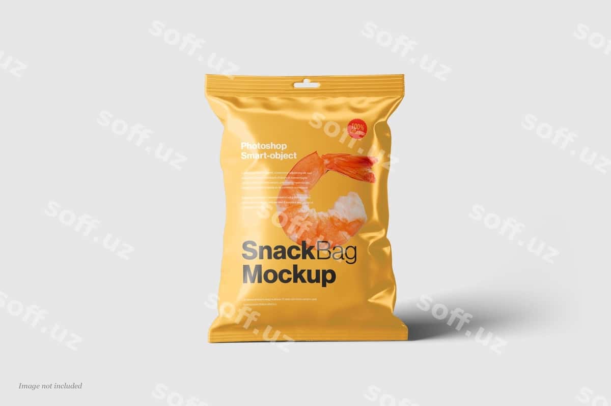 Snack po'cha packetaj namunasi | Snack bag packaging mockup 1