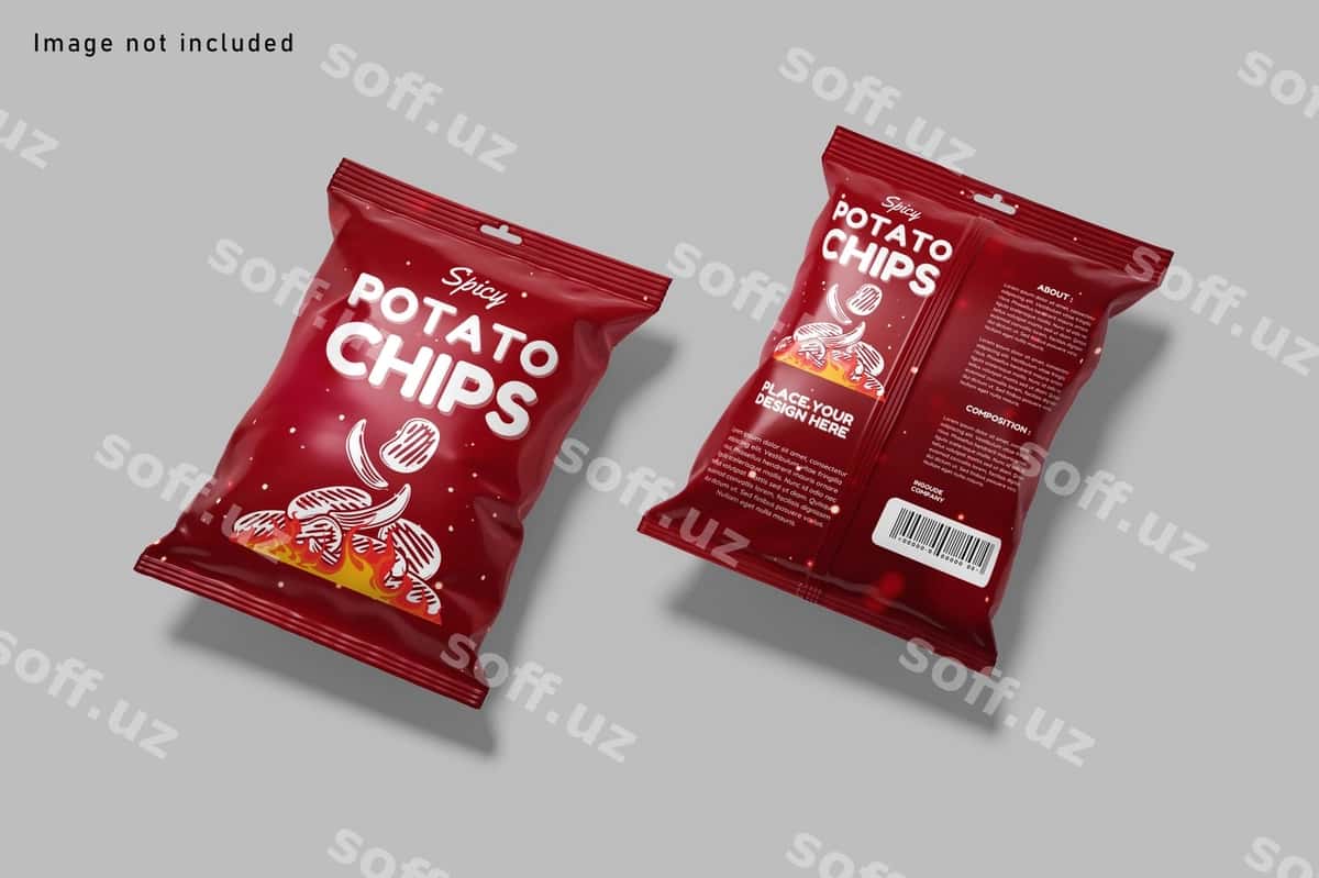 Snack po'ch plastik po'ch mockup | Snack pouch plastic bag mockup 1