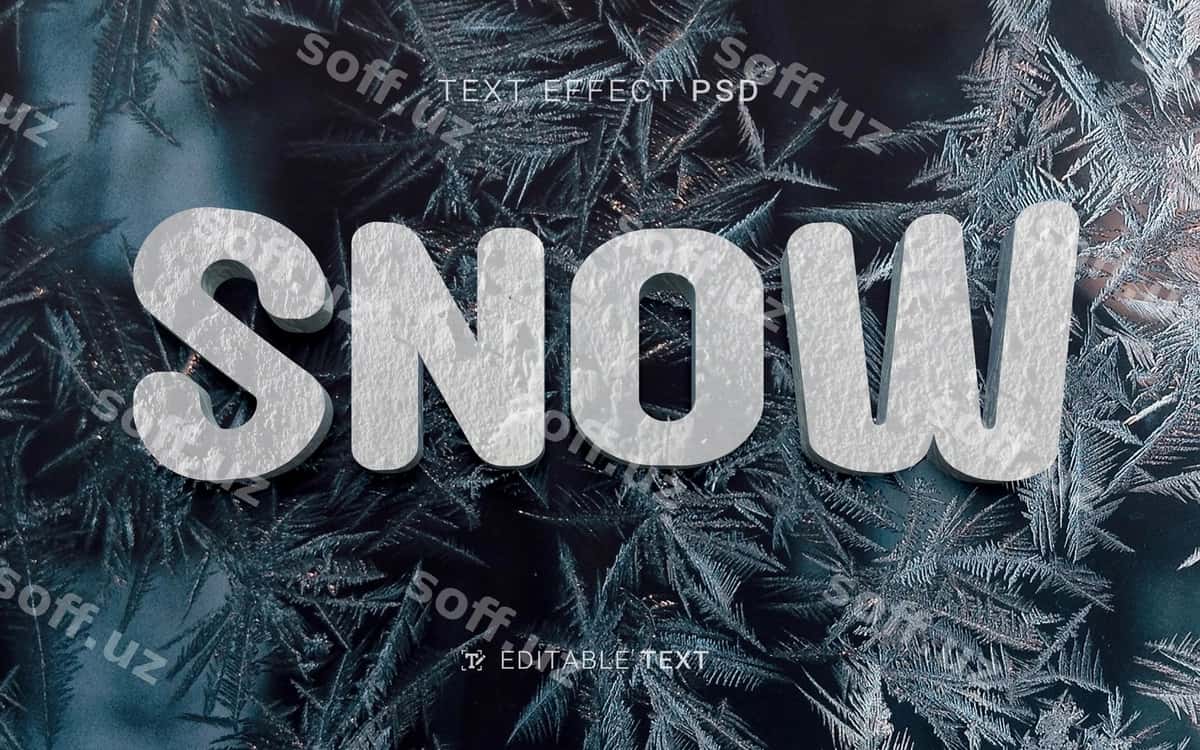 Qor matn effekti | Snow text effect 1