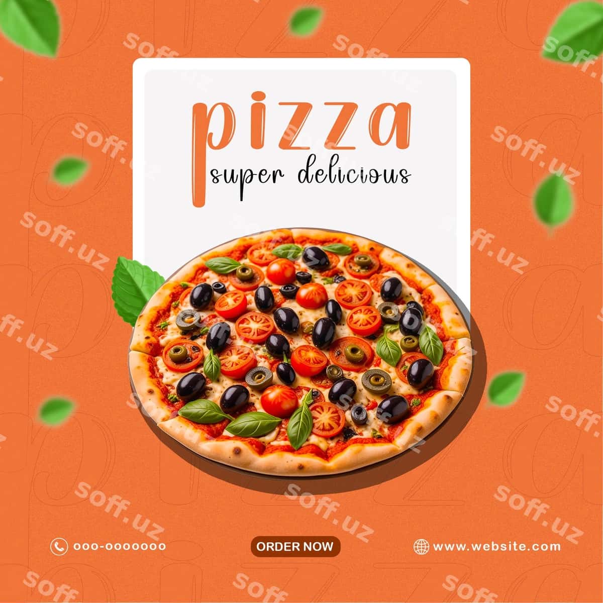 Ijtimoiy tarmoqlar pitsa marketing shabloni | Social media pizza marketing template 1