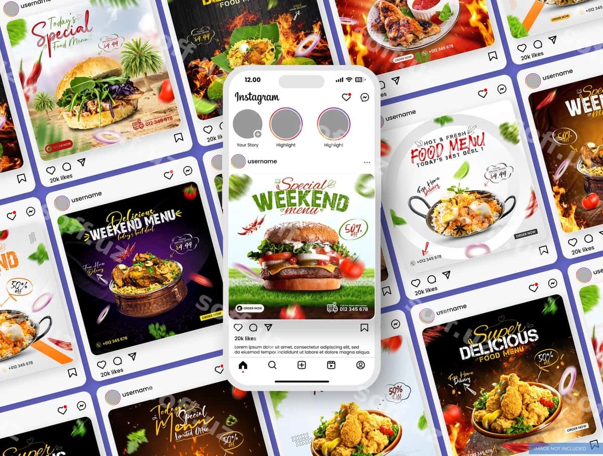 Ijtimoiy tarmoqlar posti shablonlari to'plami | Social media post mockup set 1