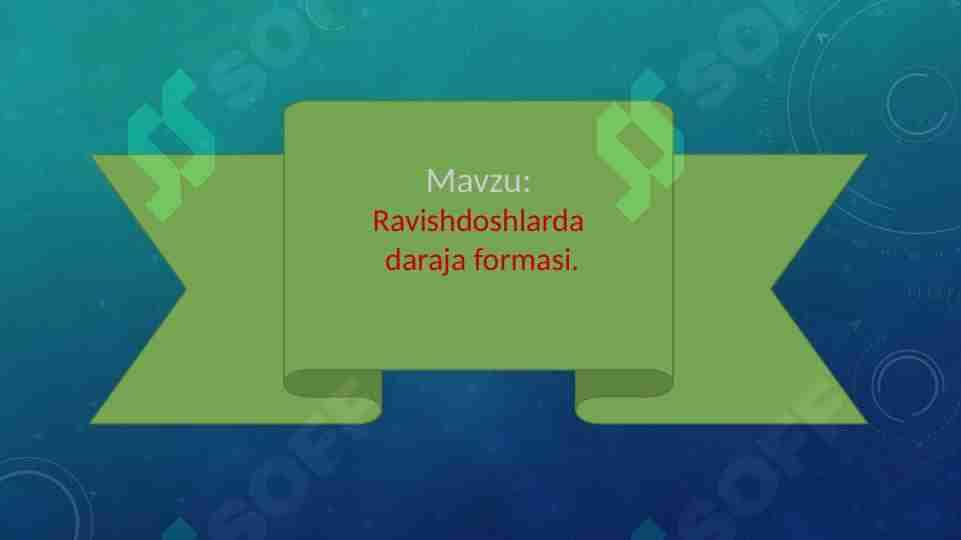 Ravishdoshlarda  daraja formasi. 1