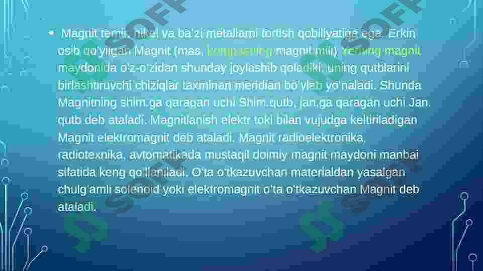 Moddalarning magnit xossalari 3