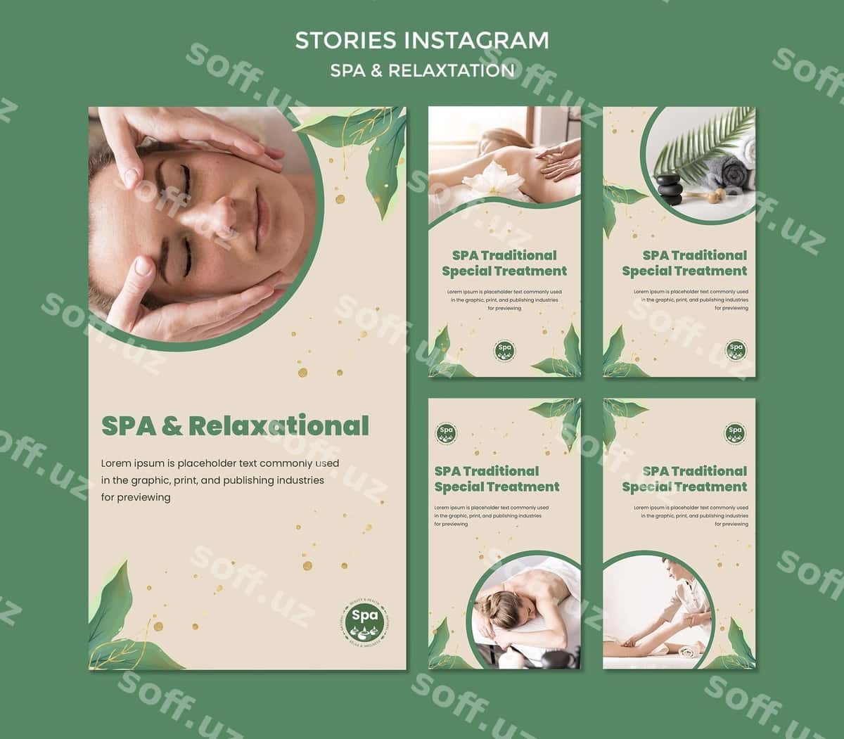 Spa konsepsiyasi Instagram stories shabloni | Spa concept instagram stories template 1
